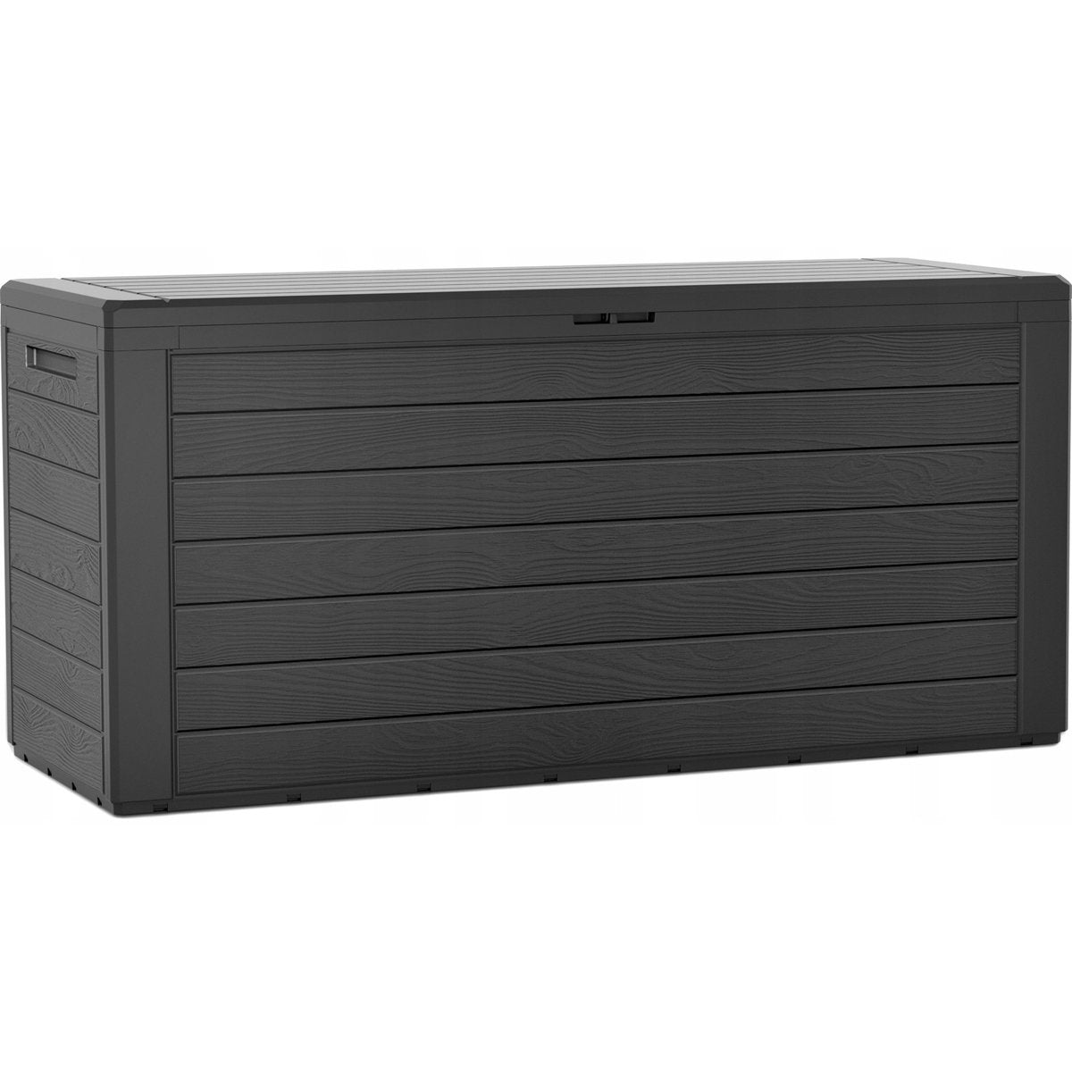 Prosperplast tuin kussen opbergbox - grijs - hout patroon - 280 liter - kunststof - 116 x 44 x 55 cm