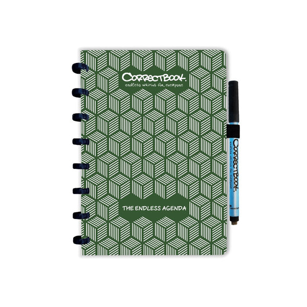 Correctbook endless agenda a5, uitwisbaar herbruikbaar, forest green (donkergroen)