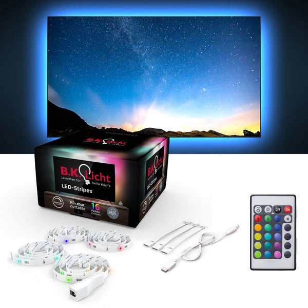 B.k.licht - led strip - 2 meter - met rgb - auto usb - met afstandsbediening - zelfklevend - voor tv pc - gaming accesoires