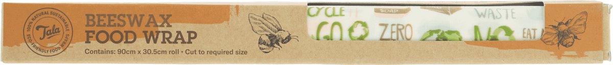 Tala - bijenwas vershoudrol - 90 x 30,5 cm - herbruikbaar - zero waste - plasticvrij bewaren