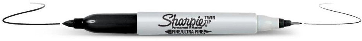 Sharpie twin tip permanent marker zwart
