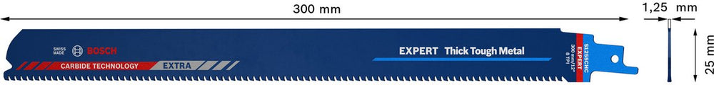 Bosch reciprozaagblad expert dik hard metaal lengte 300 mm breedte 25 mm ( 4000837489 )