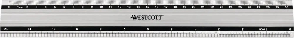 Westcott liniaal - 50 cm 19 inch - aluminium - met anti slip - ac-e10193