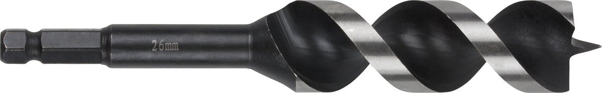 Wolfcraft - 26mm slangenboor voor houtbalken - 165mm - zeskantschacht houtboor - hex - boor voor hout - 7139000