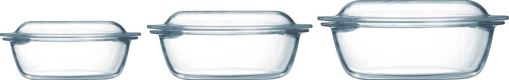 Pyrex optimum ovenschalenset 1,4 l - 2,1 l - 3 l - 21 x 18 x 8 cm - 24 x 20 x 10 cm - 27 x 23 x 11 cm