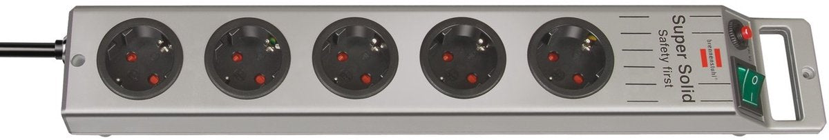 Brennenstuhl super-solid-line stekkerdoos 5-voudig zilver 2,5m h05vv-f 3g1,5