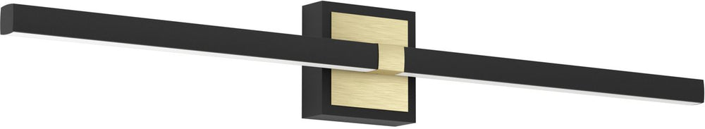 Eglo peguera wandlamp - led - 80 cm - zwart|goud - badkamer - spiegellamp