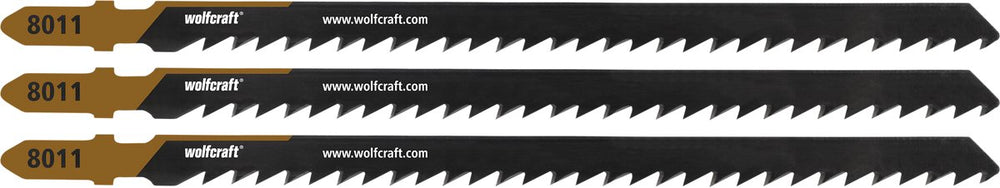 Wolfcraft - 3 decoupeerzaagbladen voor kanthout vuren - 100mm - hcs-blad met t-schacht - hout - 8011000