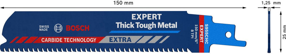 Bosch 3x expert dik stevig metaal s 955 chc reciprozaagblad - 260...