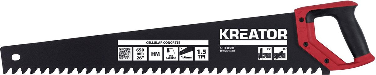 Kreator krt810001 gasbeton zaag 650mm tpi 1,5