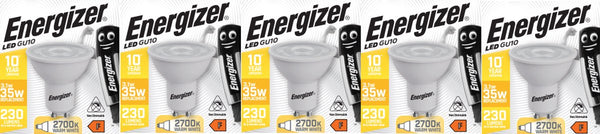 Energizer energiezuinige led spot - gu10 - 3,1 watt - warmwit licht - niet dimbaar - 5 stuks