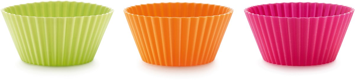 Lékué bakvorm muffins ø 7 cm - set van 12 - siliconen - mixed