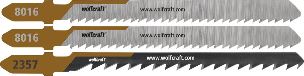 Wolfcraft - vlonder decoupeerzaagbladen - 3 stuks - voor fijne rechte en bochtensneden zagen in vlonders, hardhout wpc - 2357000