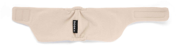 Dooky baby gehoorbescherming – zachte verstelbare hoofdband – 6-12 maanden - beige – oeko-tex katoen – licht comfortabel