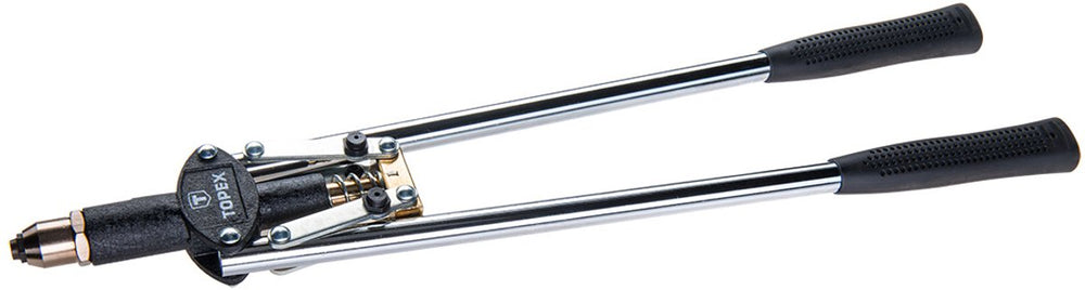 Topex - voorwaartse popnageltang - aluminium nieten 2.4 3.2 4.0 4.8 mm - verlengde handgrepen - gemakkelijk wisselen