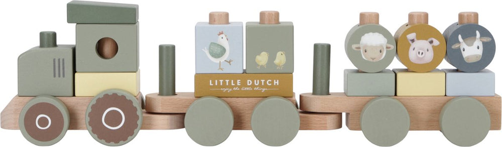 Little dutch little farm blokkentrein tractor fsc