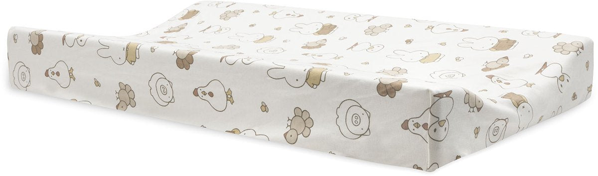 Jollein aankleedkussenhoes - 50x70 cm - cloudy rib - miffy family farm