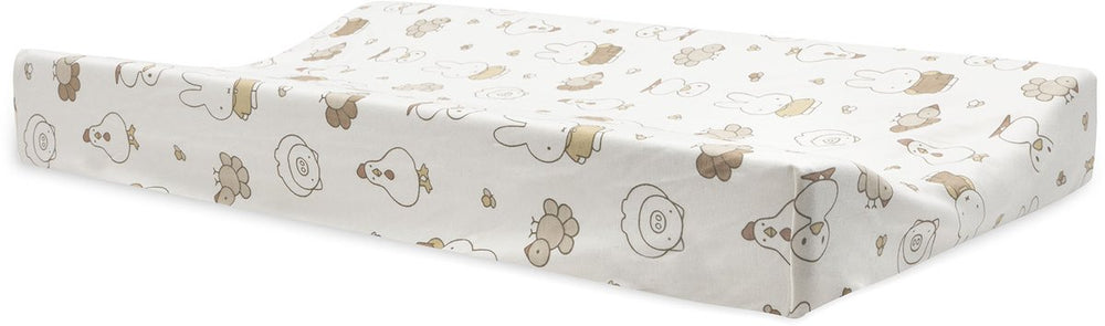 Jollein aankleedkussenhoes - 50x70 cm - cloudy rib - miffy family farm