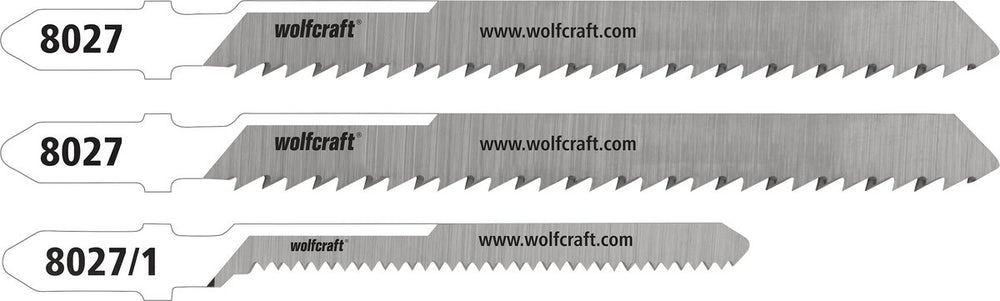 Wolfcraft - acryl decoupeerzaagbladen - decoupeerzaagblad fijne rechte en bochtsnede voor - hcs-bladen met t-schacht – speciaal voor acryl en acrylglas - 8027000