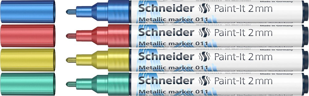 Schneider schrijfwaren schneider metallic marker - paint-it 011 - lijnbreedte 2mm - 4 stuks - s-ml01111502