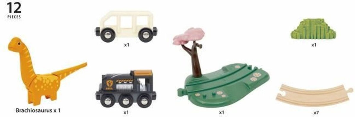 Brio treinbaan cirkel - dinosaurus - 12-delig