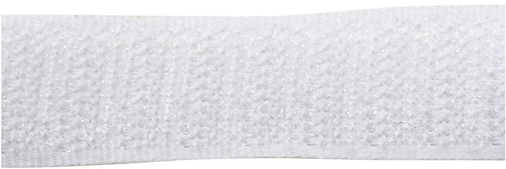 Creotime klitteband haak en lussluiting, b: 20 mm, wit, 5 m