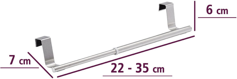 Wenko handdoekstang uitschuifbaar large - zilver - ophangen zonder boren | uitschuifbaar