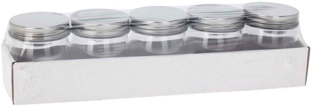 Koopman opbergpotjes speelgoed set met deksel multicolor 9x7cm 5 stuks.