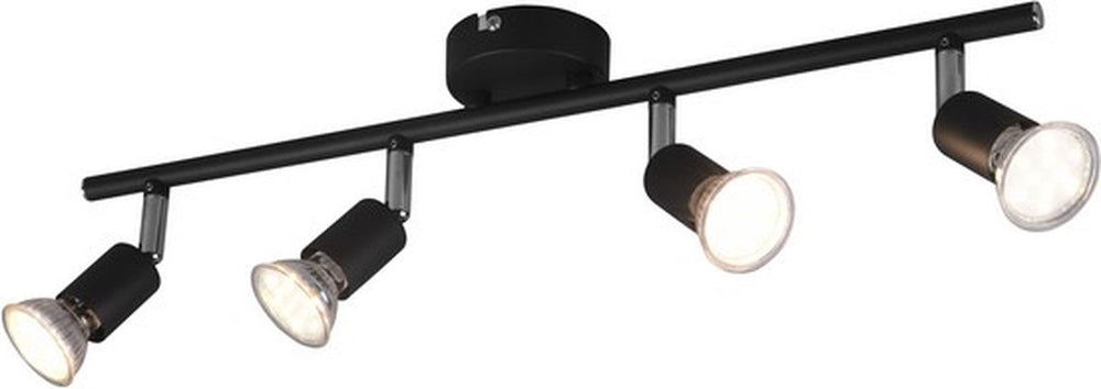 Rl live your light reality paris - spot - zwart mat - excl. 4x gu10 3 w - plafondbevestiging