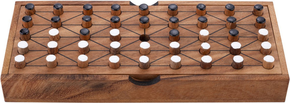 Engelhart fanorona – houten strategiespel – klassiek 2-spelers bordspel – tactisch denkspel – traditieel afrikaanse spel –