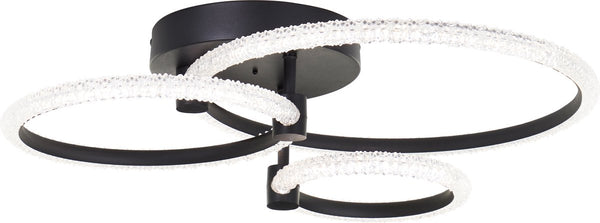Brilliant aydin - plafondlamp - crystal led 30w - zwart - met afstandsbediening