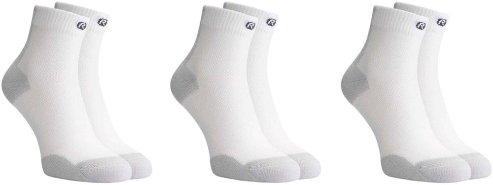 Rogelli core dames en heren 3 pack hardloopsokken - wit grijs