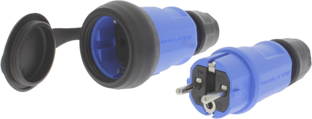 Q-link stekkerset – stekker en contrastekker – zwart – blauw