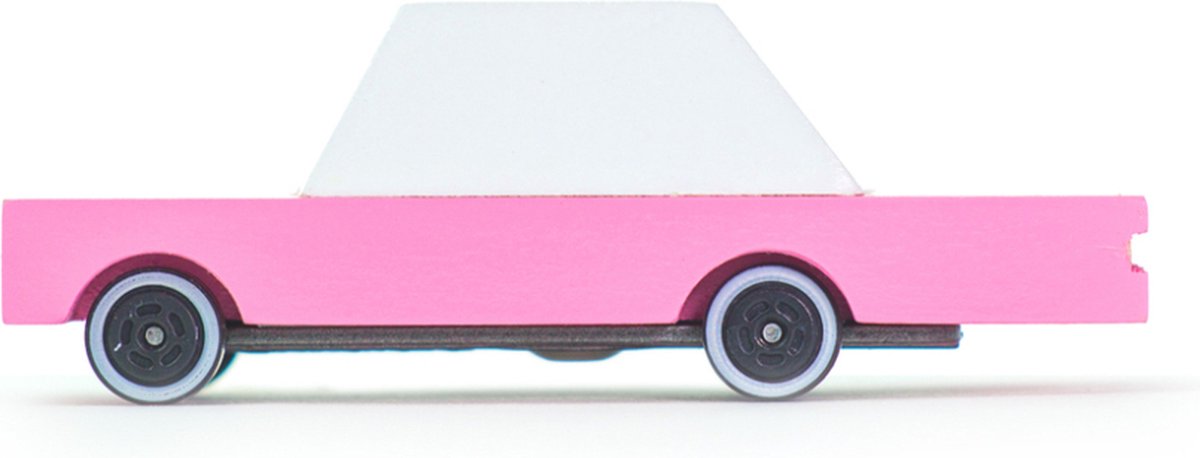 Candylab toys candycar world: pink sedan (f236) 8,9x4,1x3cm, wooden diecast, magnetic, in giftbox, 3+
