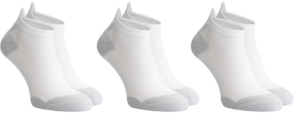 Rogelli core dames en heren 3 pack korte hardloopsokken - wit grijs