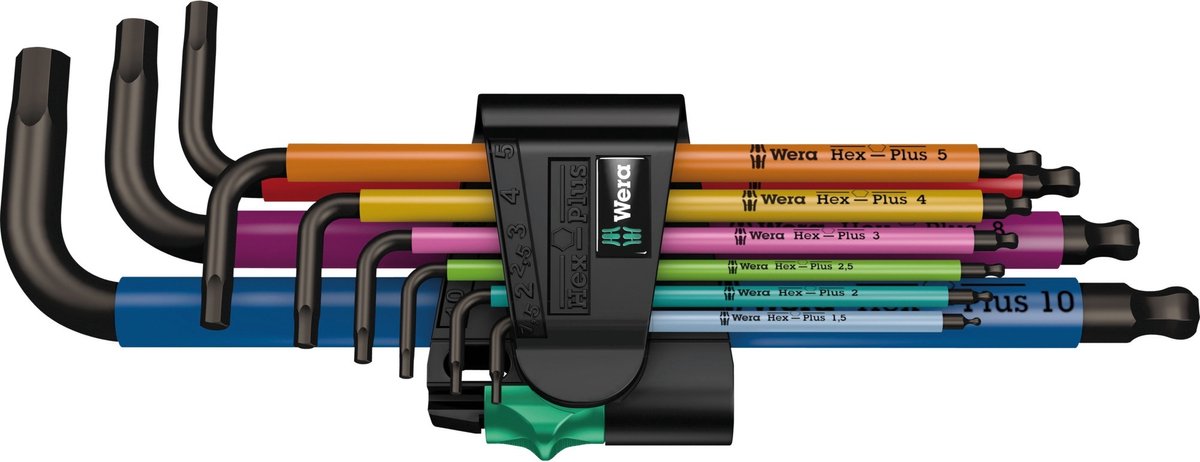 Wera 05073593001 950 spkl 9 sm n sb 9 delige hex-plus multicolour inbussleutel - 1.5-10mm