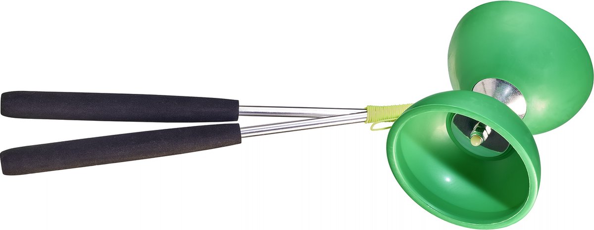 Eureka rubber diabolo met stokken - donkergroen