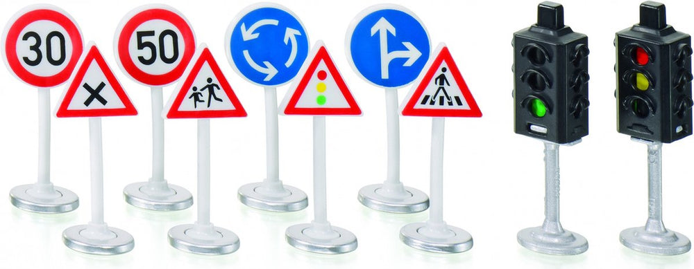 Siku 5597, verkeerslichten met verkeersborden, kunststof, meerkleurig, veelzijdig inzetbaar