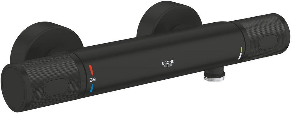 Grohe precision feel thermostatische douchemengkraan met cooltouch - wandgemonteerd - waterbesparend - mat zwart