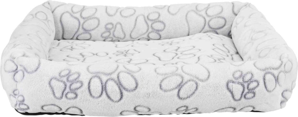 Trixie hondenmand - nando hoekig lichtgrijs - 60x50 cm, pluche, polyester, schuimrubber vulling
