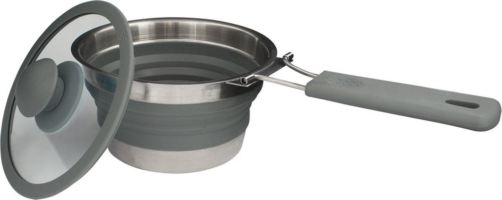 Eurotrail pan met deksel + inklapgrip - grey