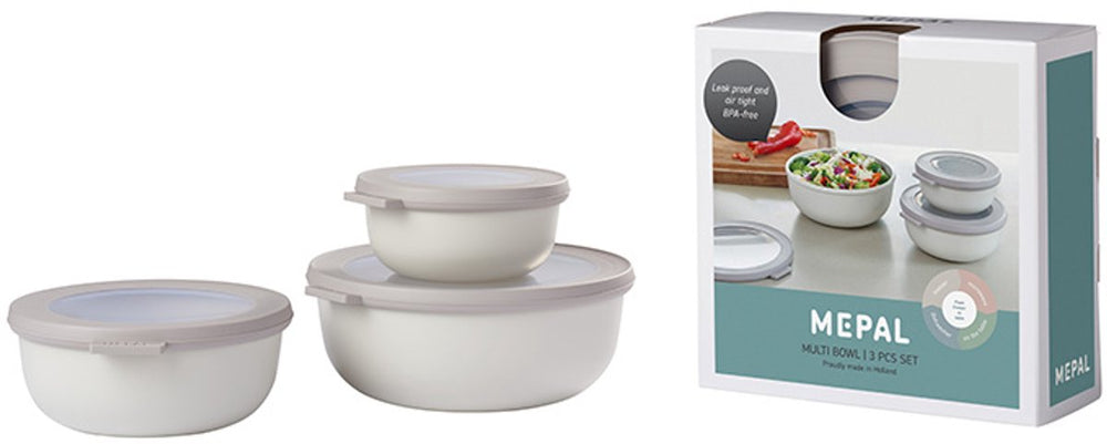 Mepal - multikom cirqula vershouddoos set - 350 + 750 + 1250 ml - rond - nordic white