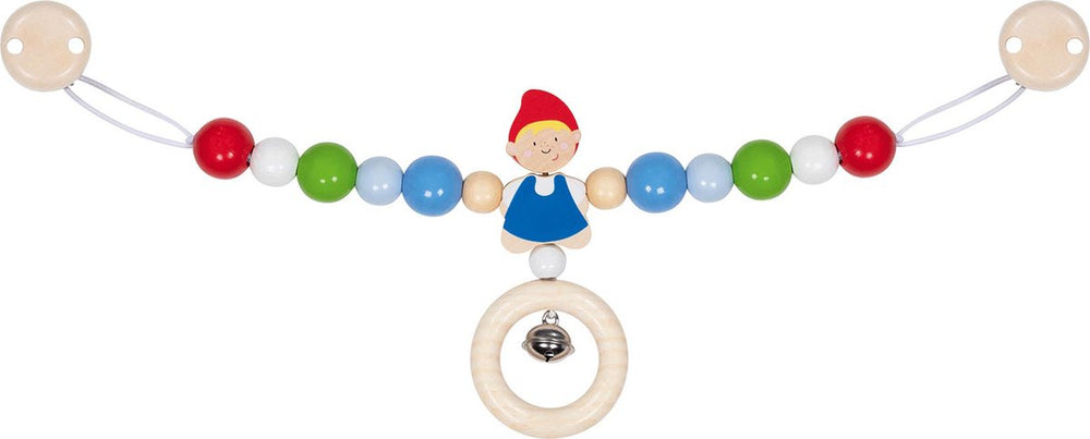 Goki baby kinderwagenspanner: jongen l40cm, met clips, hout, in vensterdoos