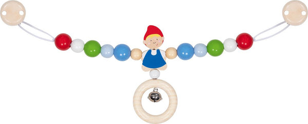 Goki baby kinderwagenspanner: jongen l40cm, met clips, hout, in vensterdoos