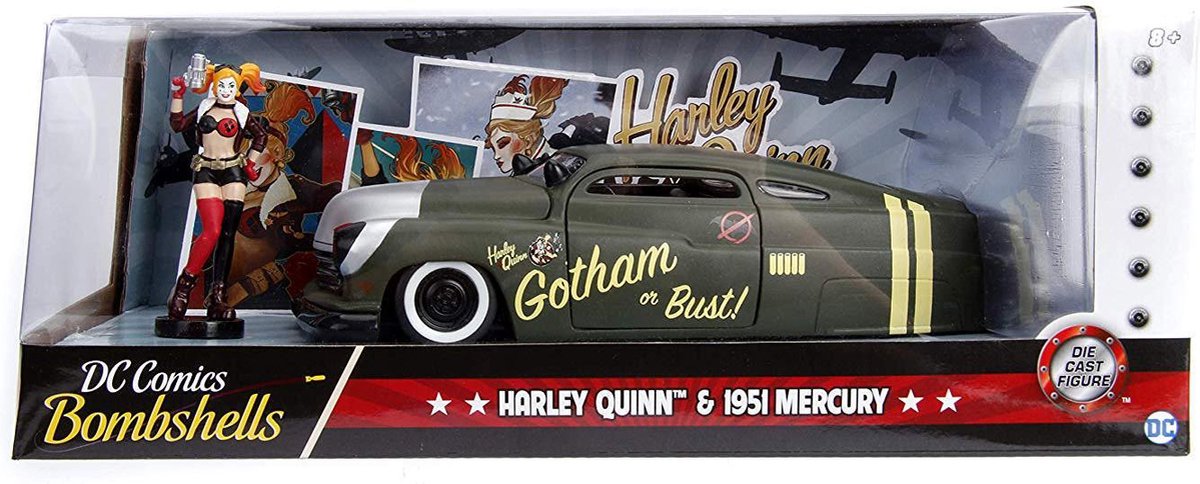 Jada toys 1951 mercury - harley quinn - dc comics bombshells - jada 1:24