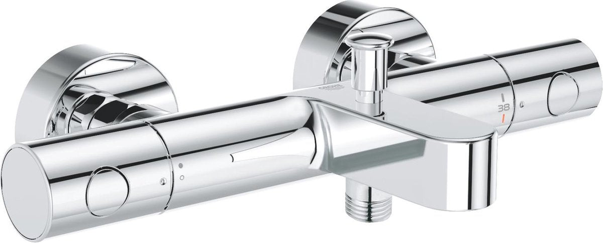 Grohe grohtherm 800 cosmopolitan thermostatische badkraan - 15 cm - waterbesparend - met omstelling - inclusief koppelingen - chroom