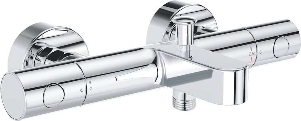 Grohe precision get thermostatische badkraan - 15cm - waterbesparend - inclusief koppelingen - chroom