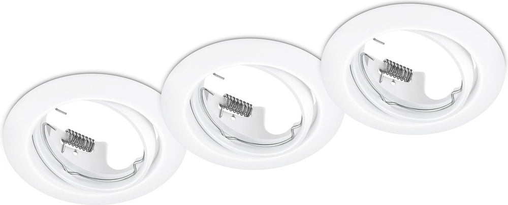 Trio jura - inbouwspot - wit mat - excl. 3x gu10 3 w - zwenkbaar - plafondbevestiging - rond