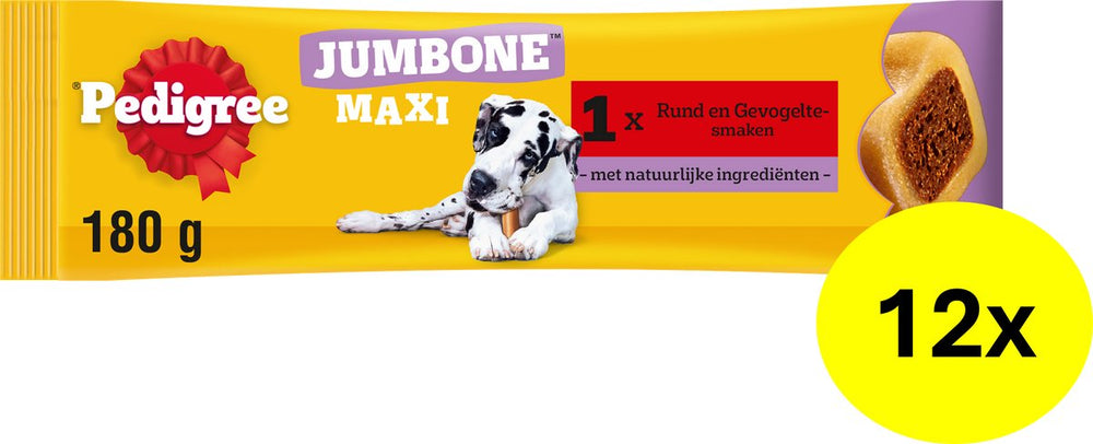 Pedigree hondensnacks - jumbone maxi - rund gevogelte - 12 stuks