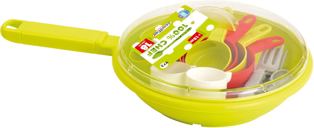 Ecoffier pan met eetset - 18 delig - 32 cm